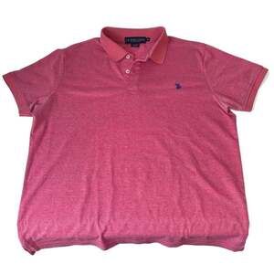 U.S. Polo Assn. Men's Heathered Pink Performance Polo Shirt Size M